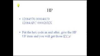 EV Modifier Codes (for Diamond and Pearl) EV Modifier Codes (for Diamond and Pearl)