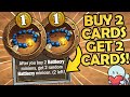 Buy 2 cards, get 2 cards for free?! | Hearthstone Battlegrounds