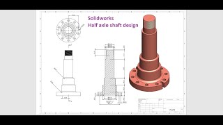 ☑️Solidworks Half axle shaft design | Solidworks Tutorial @CADCAMTUTORIALBYHB