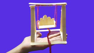 Popsicle stick crafts | How To Make Popsicle Stick Swing (DIY Miniature Jhula)