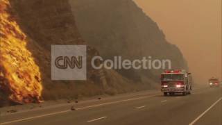 CA:WILDFIRE-BIG FLAMES AND FIRE CREWS