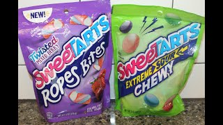 SweeTarts: Twisted Mixed Berry Ropes Bites \u0026 Extreme Sour Chewy Candy Review