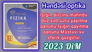 İşığın düz xətt üzrə yayılma qanunu.İşığın qayıtması.Müstəvi və sferik güzgülər.(DİM-2023 Fizika)