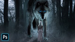 Giant Wolves Photo Manipulation Fantasy in Adobe Photoshop CC 2021
