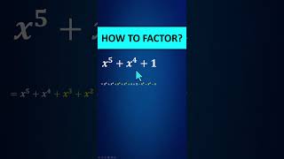 x^5+x^4+1 How to Factor Quintic Polynomial?