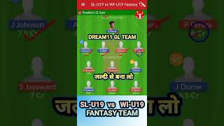 SL-U19 vs WI-U19 Dream11 Team Prediction Today | SL-U19 vs WI-U19 Dream11 Prediction #possible11