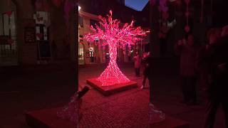 Ausflug nach Kolberg / Kolobrzeg. Vor dem Rathaus steht eine große Licht Skulptur