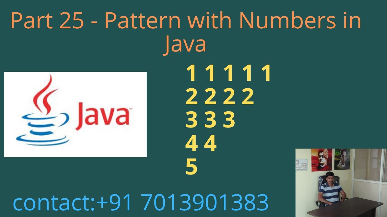 Pattern With Numbers In Java Part 25 Youtube