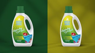 Product Packaging Design | Detergent Bottle Design with Mockup | illustrator  or Photoshop tutorial