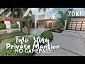 [ roblox bloxburg ] no gamepass two story private modern mansion - 70k! ꒰exterior build꒱ - itapixca