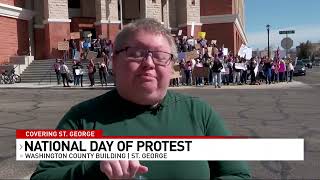 Demonstration held in St. George as part of national 50501 movement on President's Day