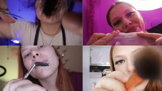 ASMR Rapido- Facial, Pestañas, Cejas, Corte de cabello y Maquillaje