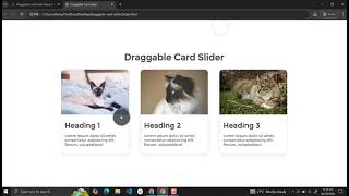 Draggable Card Slider Using HTML, CSS and JavaScript with Source Code