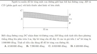 Toán 11: Người ta muốn đổ bê tông một con đường giới hạn bởi hai đường cong AB và CD