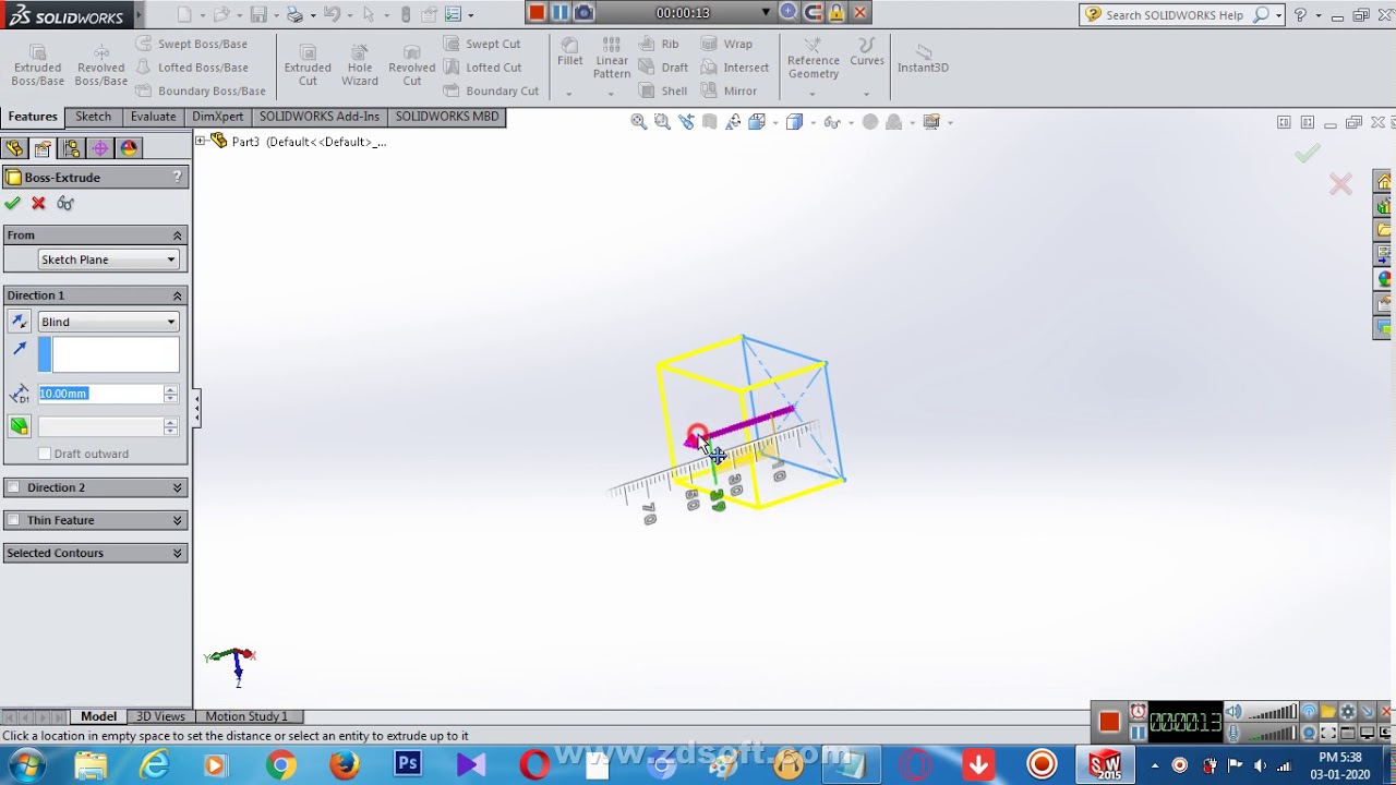 Solidworks Extrude Youtube