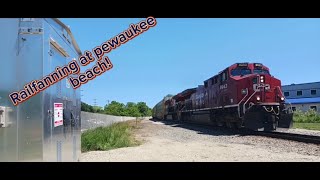 Railfanning at Pewaukee Beach