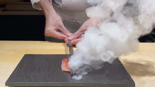 炙り大トロの握りです。Nigiri Seared Ootoro (Big Tuna)