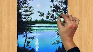 Soft Pastel Drawing - How to Draw Realistic Riverside Landscape Scenery Painting/Drawing  Beginners.