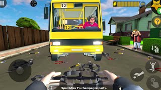 Scary Teacher 3D - with nick and tani troll Miss T fell face down-gameplay part 4147 #scaryteacher3d