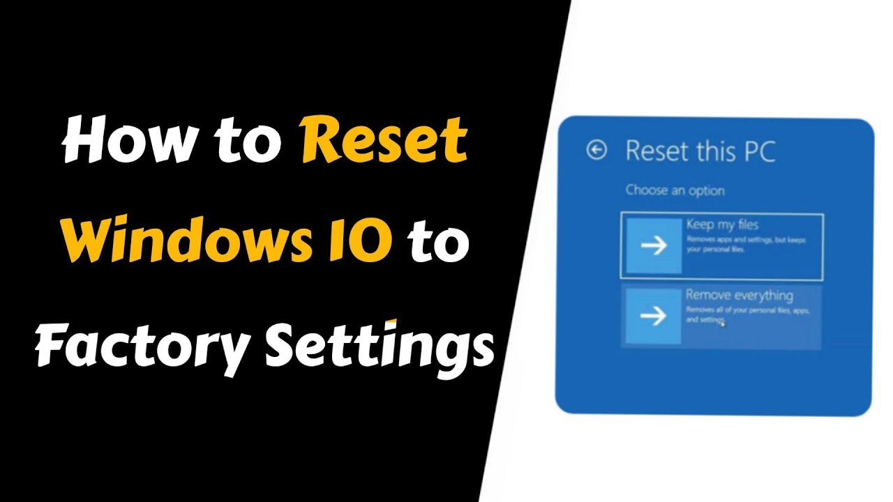 How To Reset Windows 10 To Factory Settings | Reset Your Computer To ...