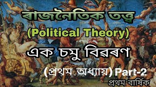 ৰাজনৈতিক তত্ত্ব:এক চমু পৰিচয়(An Introduction to Political Theory) | Part-2 | HS 1st Year | AHSEC