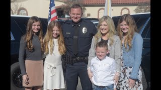 Swearing in of Los Banos Police Commander Justin Melden.