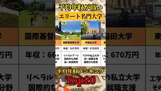 【2024年版】平均年収が高い！エリート名門大学ランキングTOP20 #shorts #お金