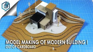 MODEL MAKING OF MODERN ARCHITECTURAL BUILDING|out of cardboard | time saving and easy way.