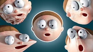 3D Morty face with funny elastic