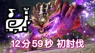 【MHRise】体験版 怨虎龍 狩獵笛 12分59秒 (初討伐) マガイマガド 討伐 狩猟笛  ソロ  Magnamalo Hunting Horn Solo