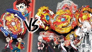 Union Achilles VS ALL SPRIGGAN GENERATIONS! | Aiga VS Shu | Beyblade Burst Evolution, Turbo, Rise/GT