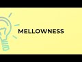 What is the meaning of the word MELLOWNESS?