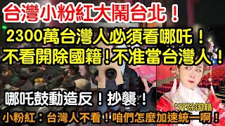 糟了！出大事了！台灣小粉紅大鬧台北！2300萬台灣人必須立刻看哪吒！否則全部開除國籍！不准當台灣人！小粉紅集體高潮！中國真的太牛了！哪吒鼓動造反！抄襲！又怎樣！台灣人不看！咱們怎麼加速統一啊！