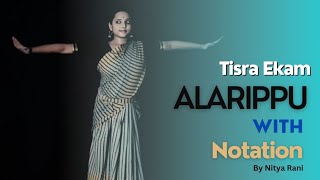 TISRA EKA ALARIPPU WITH NOTATION ||3️⃣AKSHARAS || 1️⃣2️⃣ MATRAS || LEARN TALA PATTERN ||