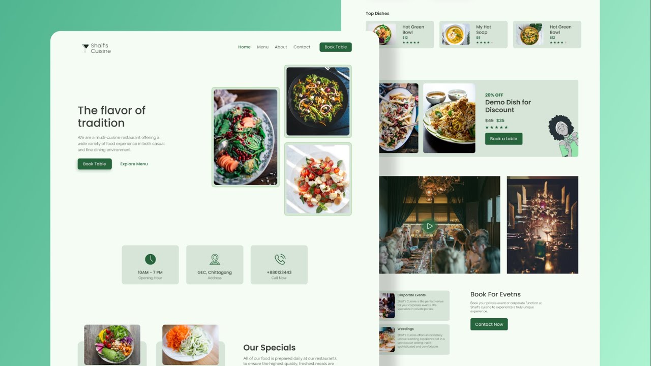 Restaurant Website Using Html And Css With Source Code 43 Off
