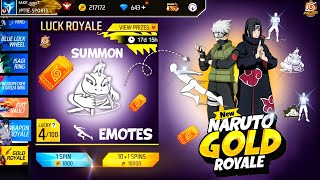 Naruto Gold Royale \u0026 Free Super Emote 😮💥| free fire x naruto | free fire new event | ff new event