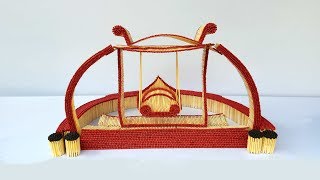 Matchstick Art and Craft Ideas | How to Make Matchstick Miniature Royal Swing/Maharaja Chair