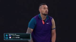 Well, that was nothing short of EPIC Flushed face  @NickKyrgios  is through to the 3R of the