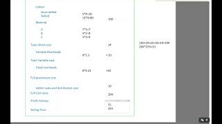 Standard costing ACCA/FIA    F2/FMA/MA