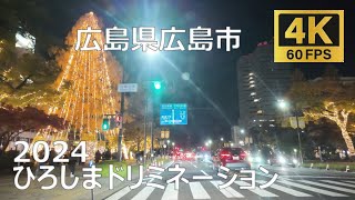 ひろしまドリミネーション2024（平和大通り）のまちなみ（広島県広島市）