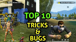 FREE FIRE TOP 10 TRICKS \u0026 BUGS PRO PLAYERS USING TRICKS  MALAYALAM HIDDEN PLACE GLOOWALL TRICKS