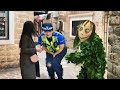 Pretty Police Officer Screamed so Loudly! Freaked People in Madrid ?Bushman Prank