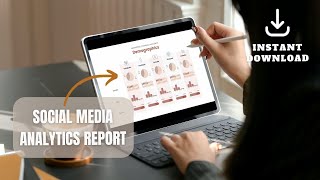Social Media Analytics Report Canva Template Digital Download (Pink) by Danalyser