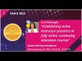 Establishing Active Instructor Presence in Fully Online Continuing Education Courses
