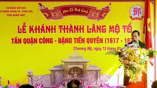 Chúc văn khai mạc Lễ Khánh thành Lăng mộ Tổ