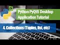 4. Collections (Lists, tuples, etc) - Python PyQt5 Desktop Application Development Tutorial
