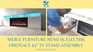 Meble Furniture RENO 05 Fireplace TV Stand Assembly (Anirudh TV Stand For TVs up to 70" w Fireplace)