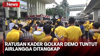 Ratusan Kader Golkar Demo di Kejagung Tuntut Airlangga Hartarto Ditangkap