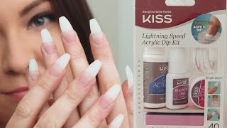 Kiss Lightning Speed Acrylic Dip Kit | Demo First Impression