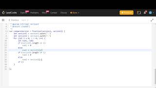 LeetCode Javascript #165 Compare Version Numbers (No Audio)